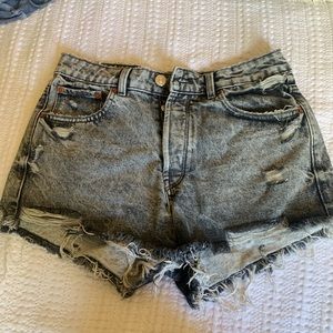 Zara black washed cutoff jean shorts size 6.